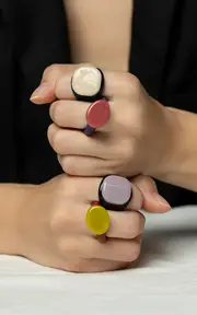 [Keane] Flat Square Glass Ring
