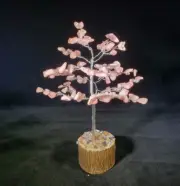 NATURAL RHODOCHROSITE GEMSTONE CHIP TREE WITH 100 STONES CRYSTAL TREE OF LIFE