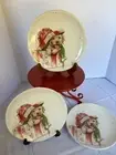 Christmas Southern Living Plates Stoneware Noel Yellow Labrador Set Of Three
