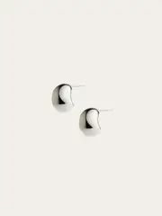 Rylan | Egg Stud Earrings in Silver | The UNDONE