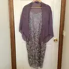 WOMEN'S FULL LACE DRESS WITH CHIFFON JACKET MAUVE SIZES 16, 18, 20