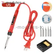 9Pcs 80W Soldering Iron Kit Temperature Adjustment LED Digital Solder Gun Tools