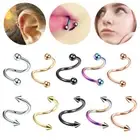 Stainless Steel Nose Rings Spiral Twisted Barbell Earrings Labret Helix Piercing
