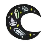 Iron On Patch Embroidered CRYSTAL MOON No Sewing Patches For Clothes Jeans