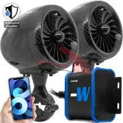 Waterproof Amp Bluetooth Motorcycle ATV Stereo Speakers System FM Radio Polaris