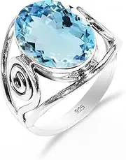 [HIMALYA QUARTZ] Natural Stone Ring Ring For Men Women 925 Sterling Silver Ring Statement Ring Vintage Handmade Ring Engagement Ring Delicate Ring For Him, Her RH-01-P