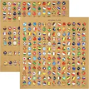VANZACK 291Pcs Flags Push Pin, National Thumb Tacks for Travel Map,Push pin World map National Flag Thumbpins