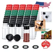 100 Pack Plastic Spice Bottles - Versatile Seasoning Shakers for Every Kitchen