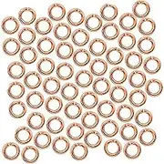 100pcs 18k Rose Gold Strong 304 Stainless Steel Open Split Jump Rings Connector Loop (4 mm)