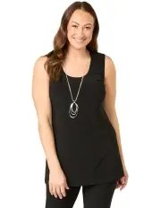 [Fella Hamilton] Hush Long Length Singlet in Black
