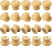 NILLOS Drawer Pull Cabinet Knob, 20 PCS Round Wood Unfinished Drawer Handles for Cabinet, Furniture, Drawer Knobs (2.3 * 2 cm/0.9 * 0.78 in)