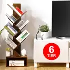 Bookshelf Display Shelf 6-Shelf Tree Book Storage Rack Bookcase Drawer Standing