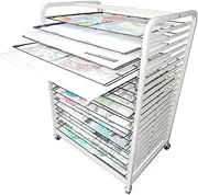 Art Drying Rack,Painting Mobile Art Rack,20 Shelves Metal Art Storage Rack,Suitable for Engineering Drawings Paintings and Prints