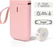 Pink Label Maker Machine with Tape D11 Portable Bluetooth Sticker Label Printer