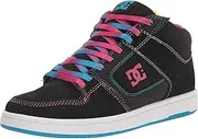[DC] Women's Manteca 4 Mid High Top Casual Skate Shoe, Black/Multi, 6