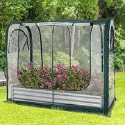 [porayhut] Portable Greenhouse Cover with Raised Garden Bed,Easy Set-up 72.4" X36.6" X60.6" Gardening Flower House & Plant Sunshine Room for Protecting Plant from Cold Frost Birds & Insects