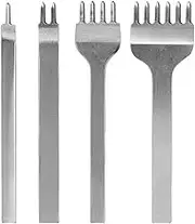 4PCS 4mm 1/2/4/6 Prong DIY Diamond Lacing Stitching Chisel Set Leather Craft Kits