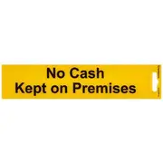 Sandleford No Cash on Premises Self-adhesive Sign