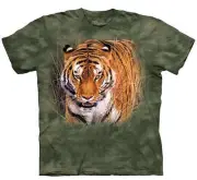 Tiger King Close Encounter Green Nature T-Shirt Mountain Animal Jungle 2X