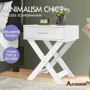ALFORDSON Bedside Table Nightstand Side Storage Cabinet French Country White