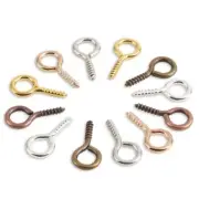 Small Tiny Mini Eyepins - Eyelets Screw Threaded Multi Color Clasps Hooks 200PCS