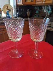 "NWOS" Set (2) Waterford "Alana" Large 6 3/8" X 3 1/4" Wine Glasses "FLAWLESS"
