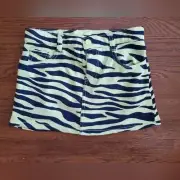 NEW CRAZY 8 Girls 7 blue green Zebra skirt