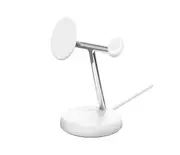 Belkin BoostCharge Pro 3-in-1 15W Magentic Wireless Charging Stand with Qi2 15W (White)