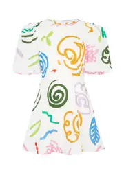Olivia Rubin Ria Printed Cotton Mini Dress - White - 12 12