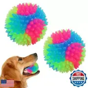 FineInno 2Pcs Dog Balls,2inch Light Up Dog Balls,Flashing Elastic Ball,Glowin