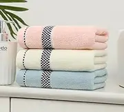 BERYART Hand Towels Set, 100% Cotton Face Towels, Ultra Soft and Highly Absorbent Towels for Bathroom, Gym, Shower, Hotel, and Spa (Pink + Yellow + Green)