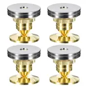 4pcs Speaker Spike with Pads Mat,Double-Sided Adhesive Gold Tone