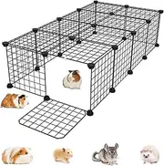 Guinea Pig Cages with Door and Top, 50x25x12inch Small Animal Cage, 20pcs Metal Grid Panels Small Animal Playpen, Expandable Cage for Guinea Pigs, Rabbits, Hamsters and Hedgehogs, Kitten