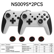 2PCS Bluetooth 2.4G Wireless Controller For Nintendo Switch Pro PC TV Box Smart Phone Tablet PS3 Tesla Shock Joystick Gamepad No Box 2PCS NS009S wb