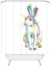 Deny Designs Casey Rogers Hare Multi Shower Curtain , 69" x 90"