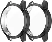Intended for Garmin Vivoactive 4/ Venu 2 Case, Premium Soft TPU Screen Protector All-Around Protective Bumper Shell Cover Intended for Vivoactive 4 Smartwatch (Black&Black)