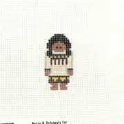 Petei Painted Pony Mini Indian Girl Thanksgiving Handpainted Needlepoint Canvas