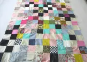 Machine sewing handmade cotton patchwork size 34"x 40" quilt tops