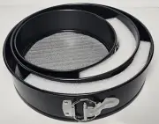 3 Piece Non Stick Springform Round Baking Cake Pan Set Spring Loaded New