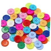 50pcs Mix Color Plastic Resin Circle Big Buttons, 4 Holes, 30mm, for DIY Craft