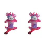 2x Pro Pet 30cm Squeaky Soft Plush Monkey Dog Toy Interactive Squeaker Violet