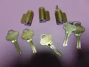 3 EVEREST SCHLAGE C123 KNOB,DEADLOCK LOCK WITH 5 KEYS LOCKSMITH