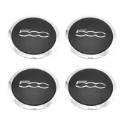 4Pcs 133mm Hubcap for 500 Wheels Centre Hub Caps Set 68078419AC 68078421AC Dust Cover 51884863 Silv Black Silver