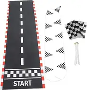 ORFOFE Racing Car Banner Small Checkered Flag Birthday Party Supplies Racetrack Decorations Race Car Flag