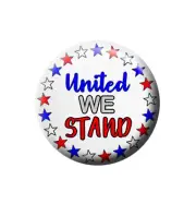 1.25 Inch Pin Flat Indented back Button Keyring Badge Reel Cover United We Stand