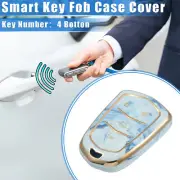 4 Buttons Remote Smart Key Fob Cover for Cadillac Escalade ATS CTS TPU Blue