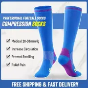 3x Compression Socks for Men & Women 20-30 mmHg Knee High for Running, Athletic
