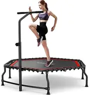 'ANCHEER 50'' Fitness Rebounder, 550 lbs Capacity Bungee Trampoline with Adjustable Handle Bar - Indoor Exercise Equipment for Adults, Cardio Workout, Gym, Low Impact Training, Foldable'
