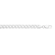 Silver 20cm Dia-cut Bevel Curb Bracelet
