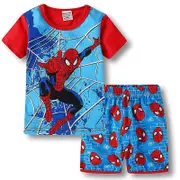 Spiderman Pajamas Pjs Set Kids Boys Sleepwear Nightwear Summer Outfit -NMAOV Red Sky Blue 6-7 Years